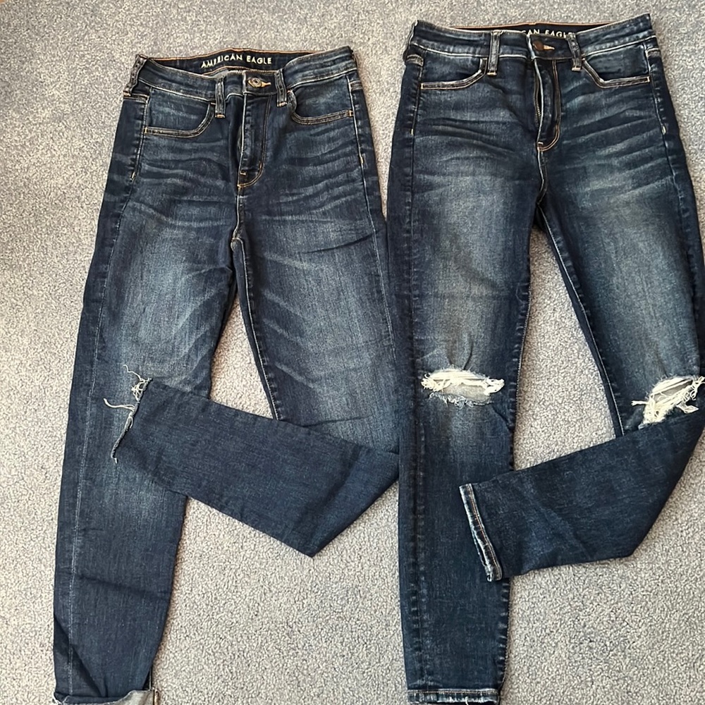 American Eagle Super Hi-Rise Jeggings- 2 pair Excellent Cond w/ free extra pair